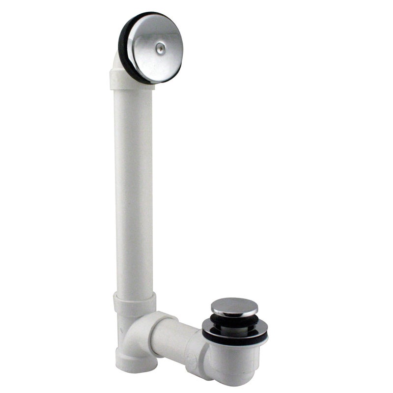 Westbrass Tip-Toe Sch. 40 PVC Bath Waste with One-Hole Elbow, Polished Chrome, D49321-26 - Image 3